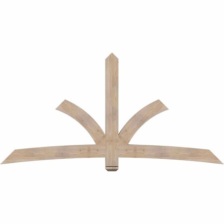 Ekena Millwork Davenport Smooth Timber Gable Bracket, Douglas Fir, 96"W x 48"H x 3 1/2"D x 5 1/2"F, 12/12 Pitch GBW096X48X0406DAV00SDF
